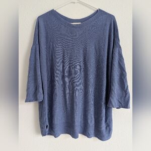 J. Jill blue linen blouse
